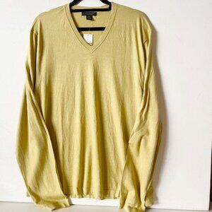NWT Banana Republic Luxury Line VNeck Cotton Silk Cashmere Blend Sweater MEDIUM